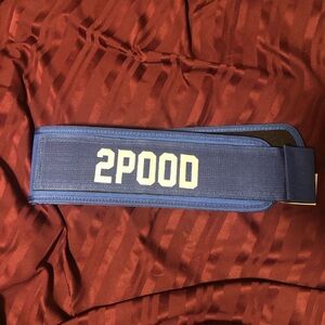 2POOD Straight Weightlifting Belt, 4" Wide Royal Blue Size XS